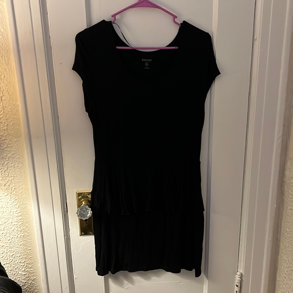 Black peplum dress